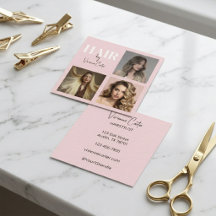 Elegante Blush Roze Script 3 Foto Haarstylist