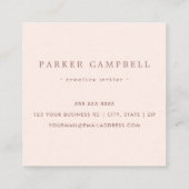 Elegante blush roze stijlvolle minimalist vierkante visitekaartje (Achterkant)