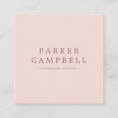 Elegante blush roze stijlvolle minimalist vierkante visitekaartje (Voorkant)