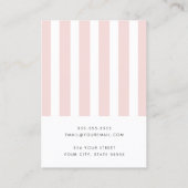 Elegante blush roze strepen oorbel kaart visitekaartje (Achterkant)