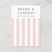 Elegante blush roze strepen oorbel kaart visitekaartje (Voorkant)
