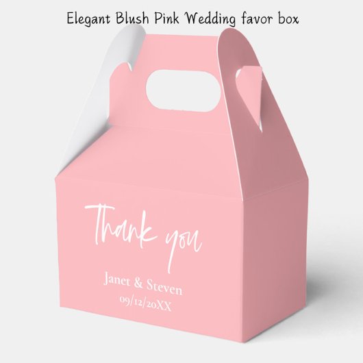 Elegante Blush Roze Trouwgunstbox Bedankdoosjes