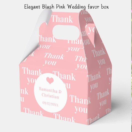Elegante Blush Roze Trouwgunstbox Bedankdoosjes
