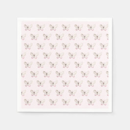 Elegante Blush Roze Vlinder Patroon Papier servett Servetten