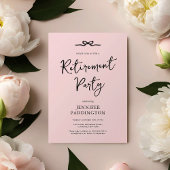 Elegante Blush Roze Vrouwelijke Pensioen Partij Kaart