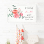 Elegante blush roze waterverf baby shower banner