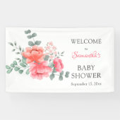Elegante blush roze waterverf baby shower banner (Horizontaal)