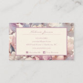 Elegante Blush Roze Waterverf Bloemen Professionee Visitekaartje (Achterkant)