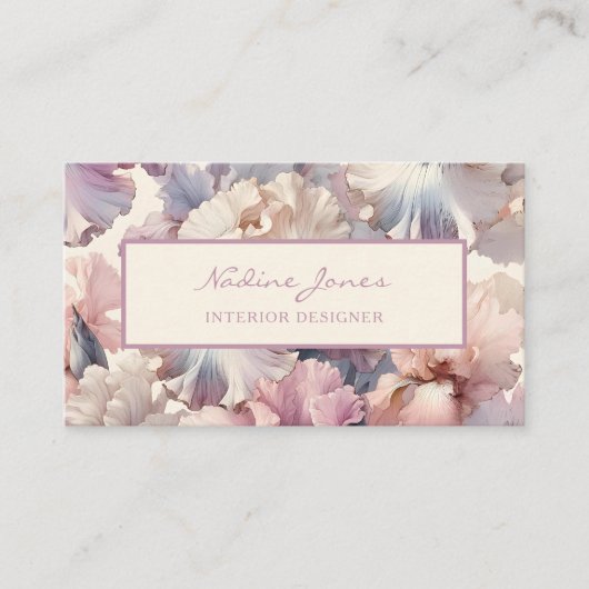 Elegante Blush Roze Waterverf Bloemen Professionee Visitekaartje (Voorkant)