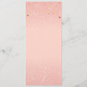 Elegante Blush Roze Waterverf Roos Gouden Bloem Menu (Achterkant)