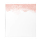 Elegante Blush Roze Waterverf Splash Gepersonalise Notitieblok (Voorkant)