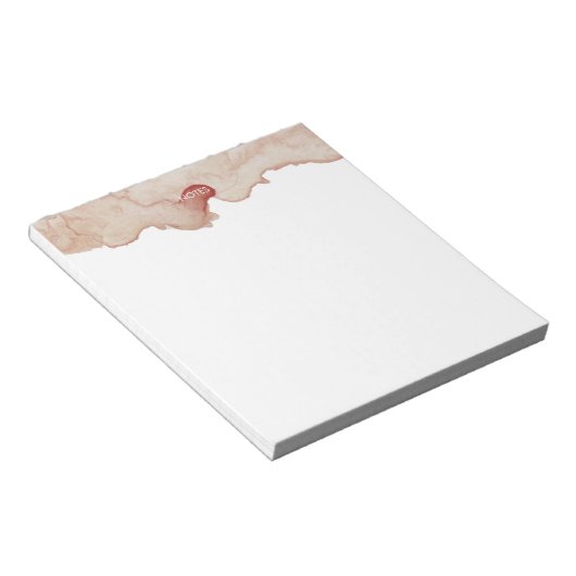 Elegante Blush Roze Waterverf Splash Gepersonalise Notitieblok (Schuin)