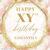 Elegante Blush Roze Waterverf Verjaardag Gift Bag Medium Cadeauzakje