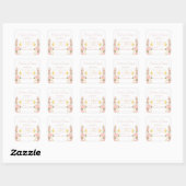 Elegante Blush Roze Wilde Bloem Bruiloft Kalender Vierkante Sticker (Vel)