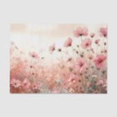 Elegante Blush Roze Wildflower Decoupage Tissuepapier (Voorkant)