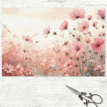 Elegante Blush Roze Wildflower Decoupage Tissuepapier<br><div class="desc">Waterverf Blush Roze en Geel Wildflower Painting Tissue Paper voor decoupage ambachtelijke projecten en cadeauverpakking.</div>