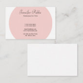 Elegante Blush Roze Wit Eenvoudige Professional Visitekaartje (Voorkant / Achterkant)