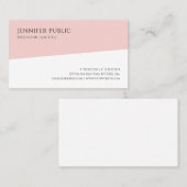 Elegante Blush Roze Wit Moderne Minimalistische Tr Visitekaartje (Voorkant / Achterkant)
