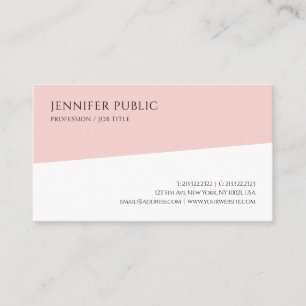 Elegante Blush Roze Wit Moderne Minimalistische Tr Visitekaartje