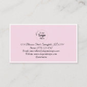 Elegante blush Roze zakelijke logo modern Contactkaartje (Achterkant)