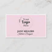 Elegante blush Roze zakelijke logo modern Contactkaartje (Voorkant)