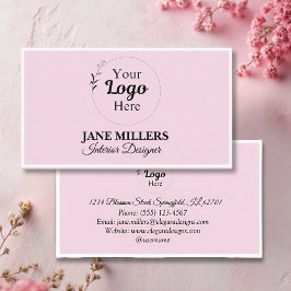 Elegante blush Roze zakelijke logo modern Contactkaartje