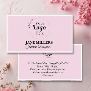 Elegante blush Roze zakelijke logo modern Contactkaartje