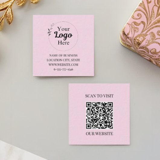 Elegante blush Roze zakelijke logo modern Contactkaartje