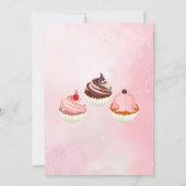 Elegante Blush Roze Zoete Cupcake Verjaardagsfeest Kaart (Achterkant)