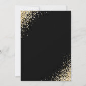 Elegante Blush Roze Zwart Goud Bloemen Huwelijk Kaart (Achterkant)