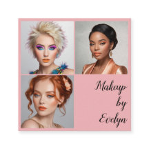 Elegante Blush Roze Zwarte Script 3 Foto Make-up
