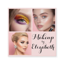 Elegante Blush Roze Zwarte Script 3 Foto Make-up