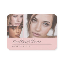 Elegante Blush Roze Zwarte Script 3 Foto Make-up