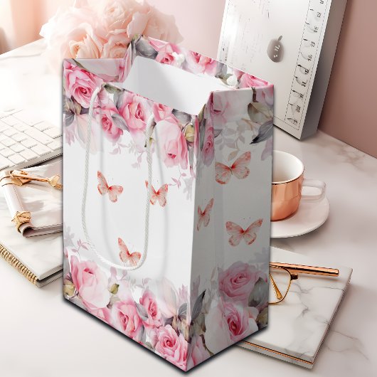 Elegante blush Rozen Medium Cadeauzakje