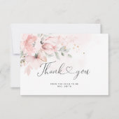 Elegante blush rozen vrijgezellenfeest bedankkaart (Voorkant)