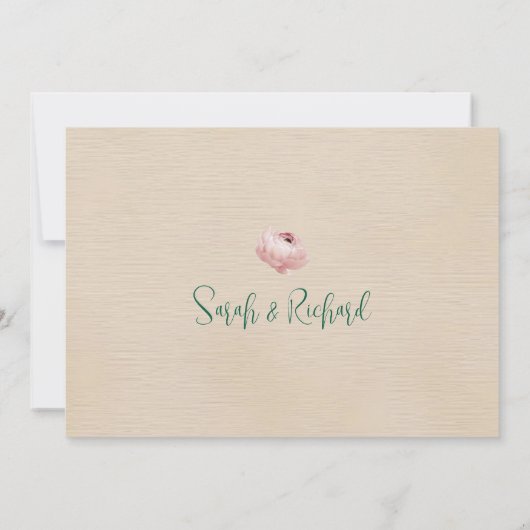 Elegante Blush & Sage Bloemen Huwelijk Save The Date (Achterkant)