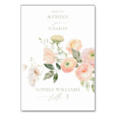 Elegante Blush & Sage Green Wedding Place Card Kaart (Voorkant)