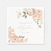 Elegante Blush & Sage Groene Baby showers servette Servet (Voorkant)