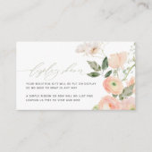 Elegante Blush & Sage Groene Bloemen Display Douch Informatiekaartje (Voorkant)