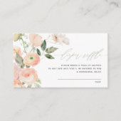 Elegante Blush & Sage Groene Bloemen Luier Raffle Informatiekaartje (Voorkant)