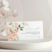 Elegante Blush & Sage Groene Bloemen Luier Raffle Informatiekaartje