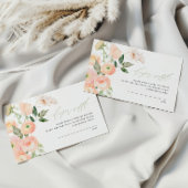 Elegante Blush & Sage Groene Bloemen Luier Raffle Informatiekaartje
