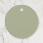 Elegante Blush & Sage Groene Bruiloft Favor Labels (Achterkant)