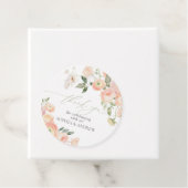 Elegante Blush & Sage Groene Bruiloft Favor Labels (In situ)