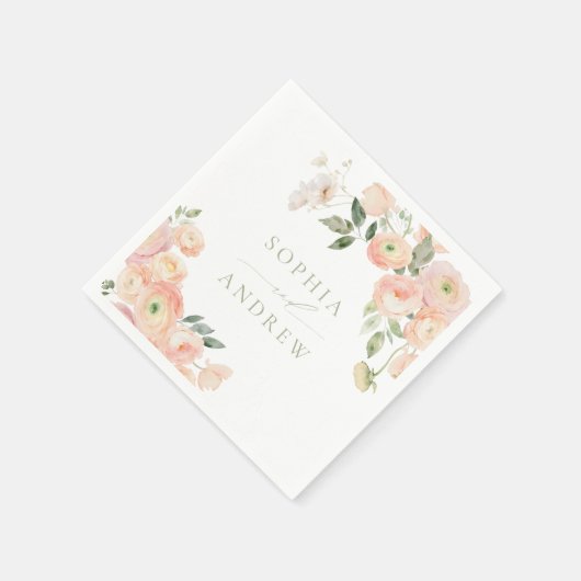Elegante Blush & Sage Groene Huwelijksservetten Servet (Hoek)