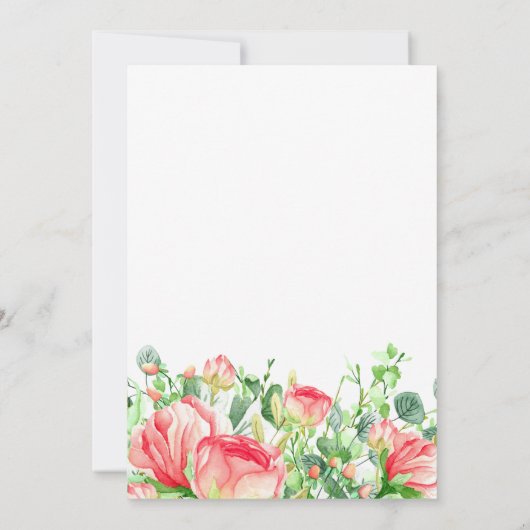 Elegante blush sage tuin rozen verjaardagsfeestje kaart (Achterkant)