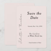 Elegante Blush Save the Date (Voorkant / Achterkant)
