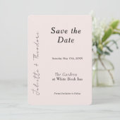 Elegante Blush Save the Date (Staand voorkant)