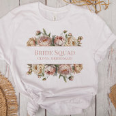 Elegante Blush Stof Roze Pioenrozen Bruidsmeisjes  T-shirt