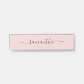 Elegante Blush Swash Naam Deurbordje (Voorkant)